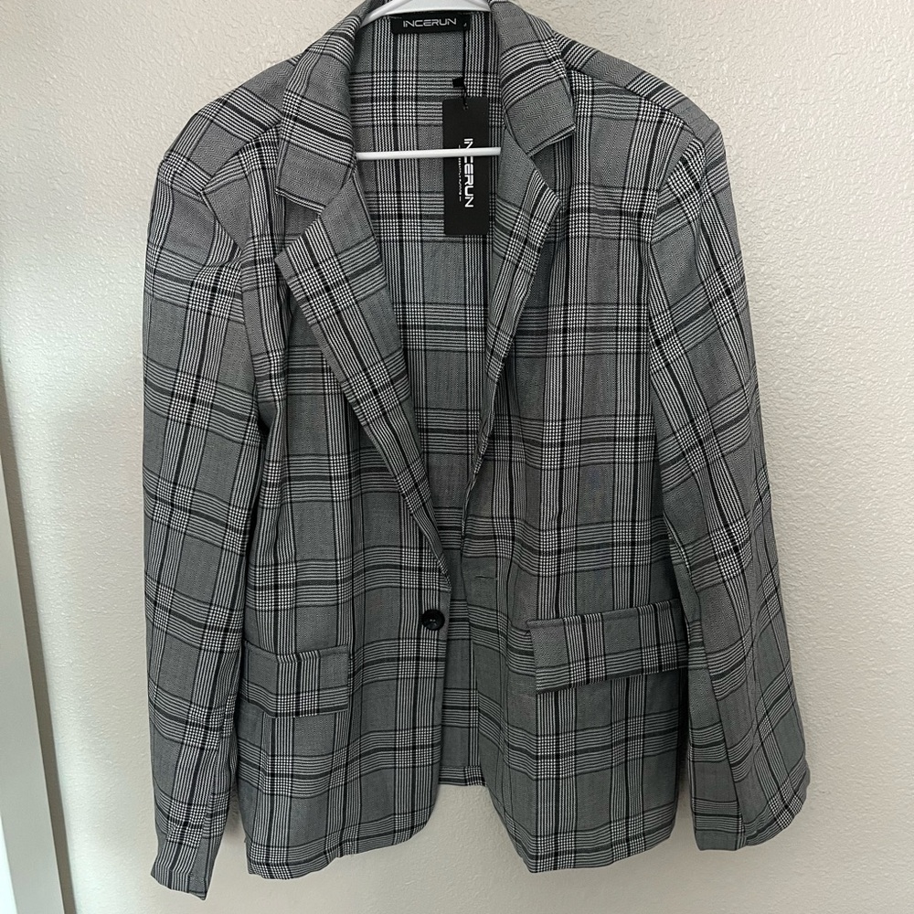 Gray Plaid Blazer